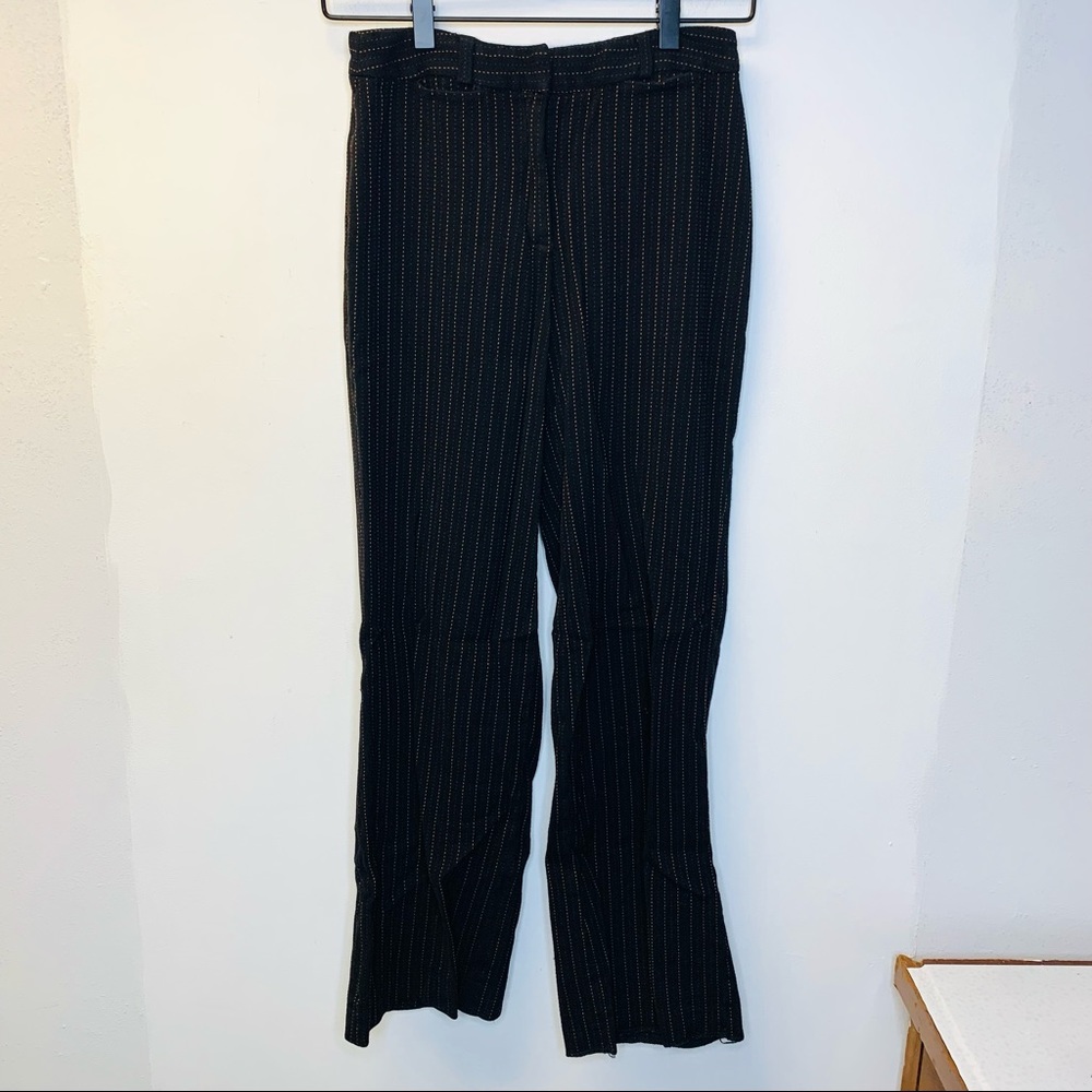 Anthropologie Elevenses Wool Stripe Wide Leg Pants